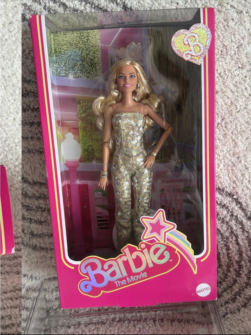 NEW Barbie The Movie Barbie doll in Gold Sequin Jumpsuit